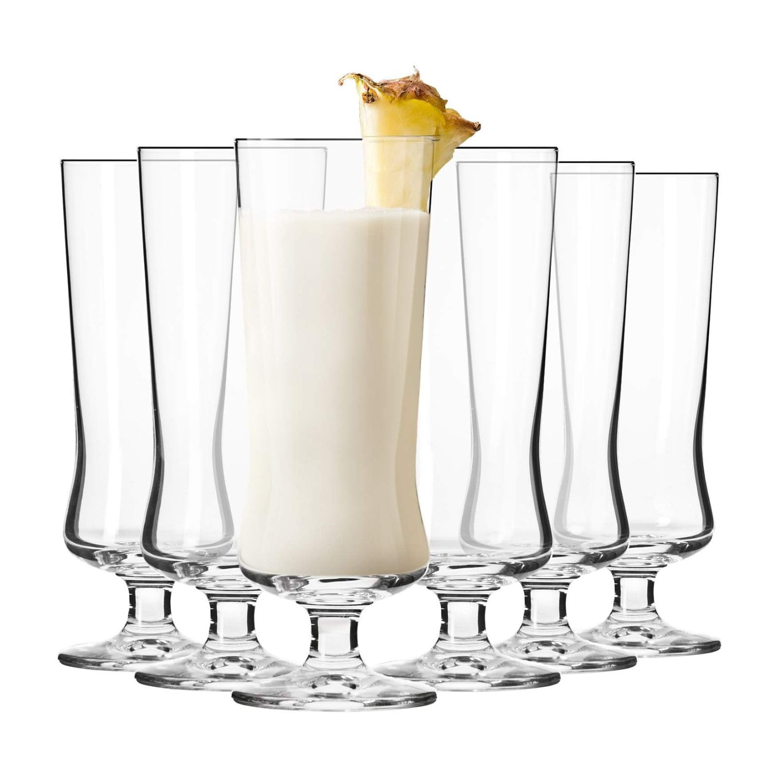 Krosno Cocktail & Long Drink Glasses, Set of 6, 300 ml, Avant-Garde Collection – Pina Colada, Milkshake, Beer, Ice Cream, Cocktail Glass – Dishwasher Safe | Lead-Free Crystal Glass