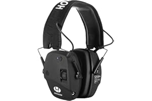 Hocazor Upgrade Bluetooth 5.4 Shooting Ear Protection with Sound Amplify Electronic Digital Safety Ear Muffs Slim Hearing Protector for Shooting Hunting Gun Range (Black)