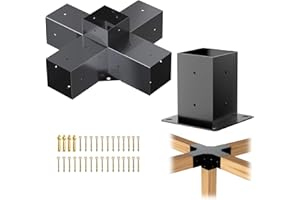 Kinchoix 1 Pack Pergola Brackets 4x4 Pergola Kit 5-Way Brackets Gazebo Kit Post Base for 4x4'' (Actual 3.5x3.5 in) Wooden Beams Lumber Gazebos Patio Pergola Sheds