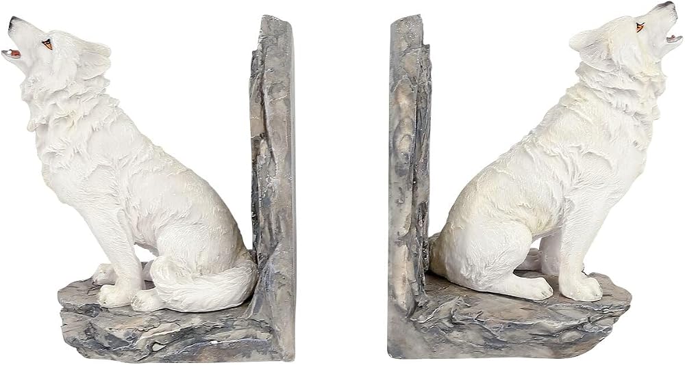 Nemesis Now Wardens of the North White Wolf Bookends 20.3cm Resin
