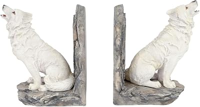 Nemesis Now Wardens of the North White Wolf Bookends 20.3cm Resin