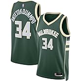 Giannis Antetokounmpo Milwaukee Bucks NBA Kids Youth 8-20 Green Icon Edition Swingman Jersey