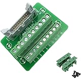 Sysly IDC20 2x10 Pins Male Header Breakout Board Terminal Block Connector with Simple DIN Rail Mounting feet