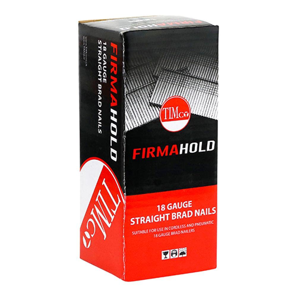 TIMCO FirmaHold Collated Brad Nails - 18 Gauge 18 x 38 - Straight - Stainless Steel - Box of 5000