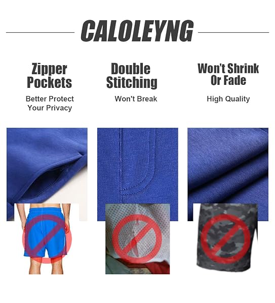 Caloleyng Men's 8" Lounge Fleece Shorts With Zipper Pockets - Cotton Athletic Sweat Shorts For Gym & Casual Wear