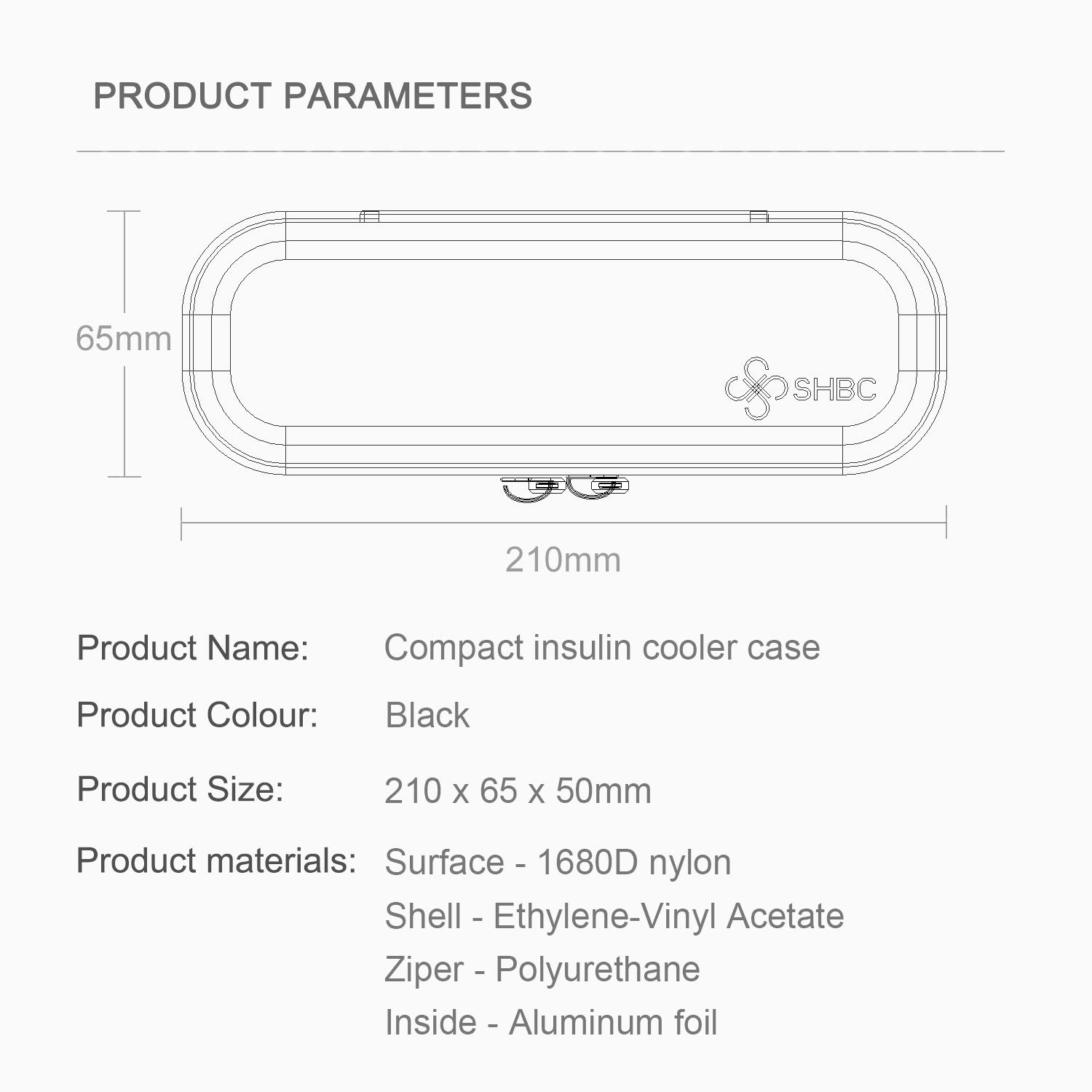 SHBC Compact Insulin Cooler Travel case for Diabetics Carrying On, Working, Office, etc. Well-Organized Small Bag for Medication Cooling Insulation Epi Pen Carrying Case with One Ice Pack Black …