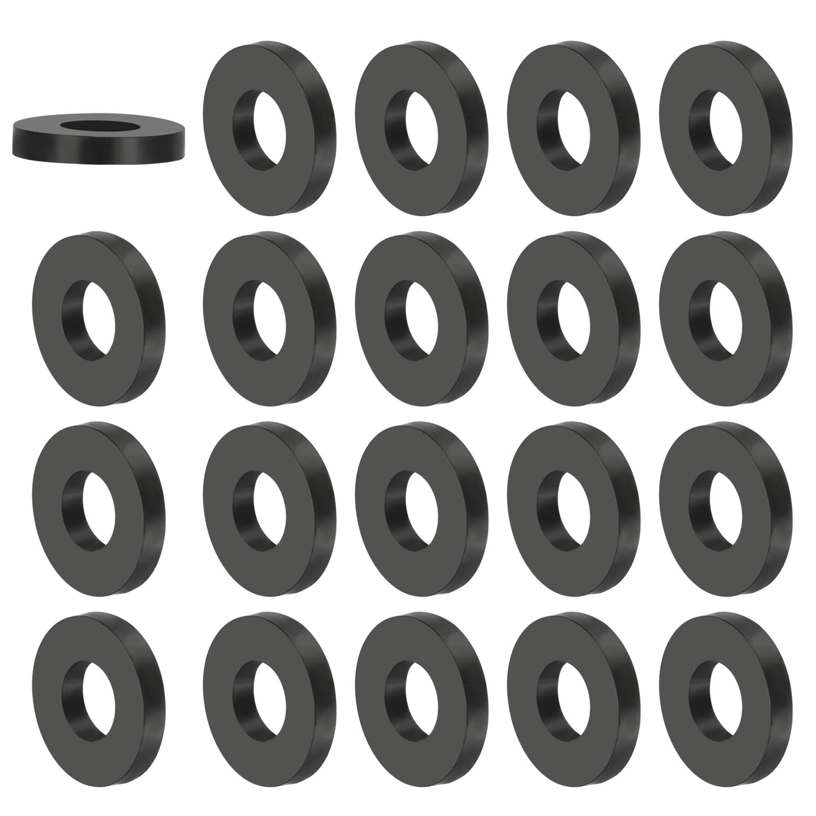 PATIKIL Multi Purpose Rubber Spacer, 20 Pcs 14mm ID x 30 OD x 4mm T Neoprene Round Anti-Vibration Isolation Pads Isolator Rubber Bushings Spacer Washer for HVAC Bolts Car Accessories