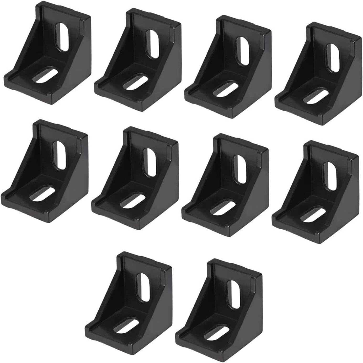 MACHSWON 40mm x 40mm Aluminum Brackets,Corner Brace for Aluminum Extrusion Profile,Inside Corner Bracket Gusset,10 Pcs(Black)