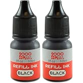 2000 Plus Ink Refill for Pre-Inked Stamps and Stamp Pads, Black .35 oz Each &ndash; Black (090689)