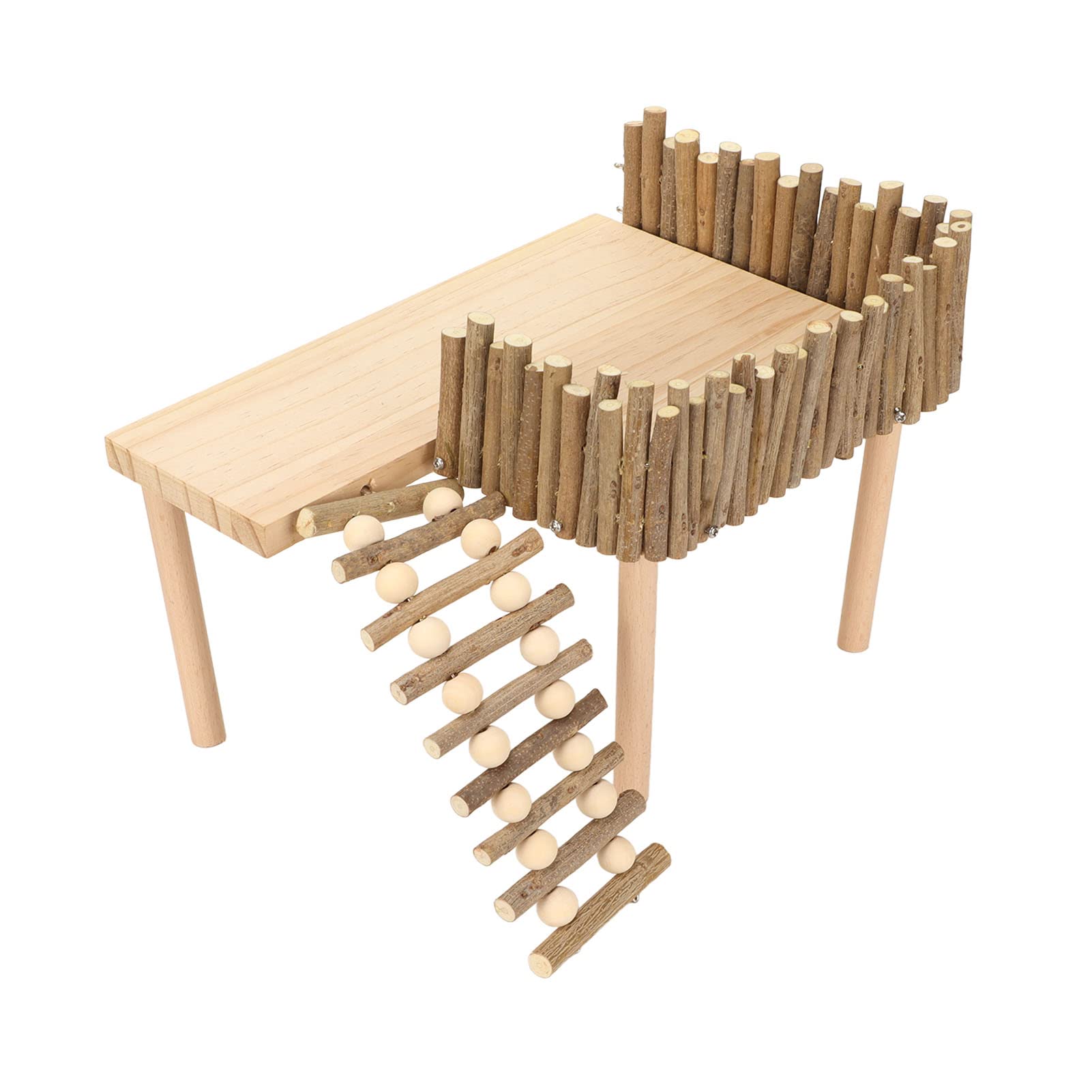 Zerodis Hamster Platform with Climbing Ladder Wooden Small Pet Activity Playground for Hamster Guinea Pig Golden Bear Sugar Glider