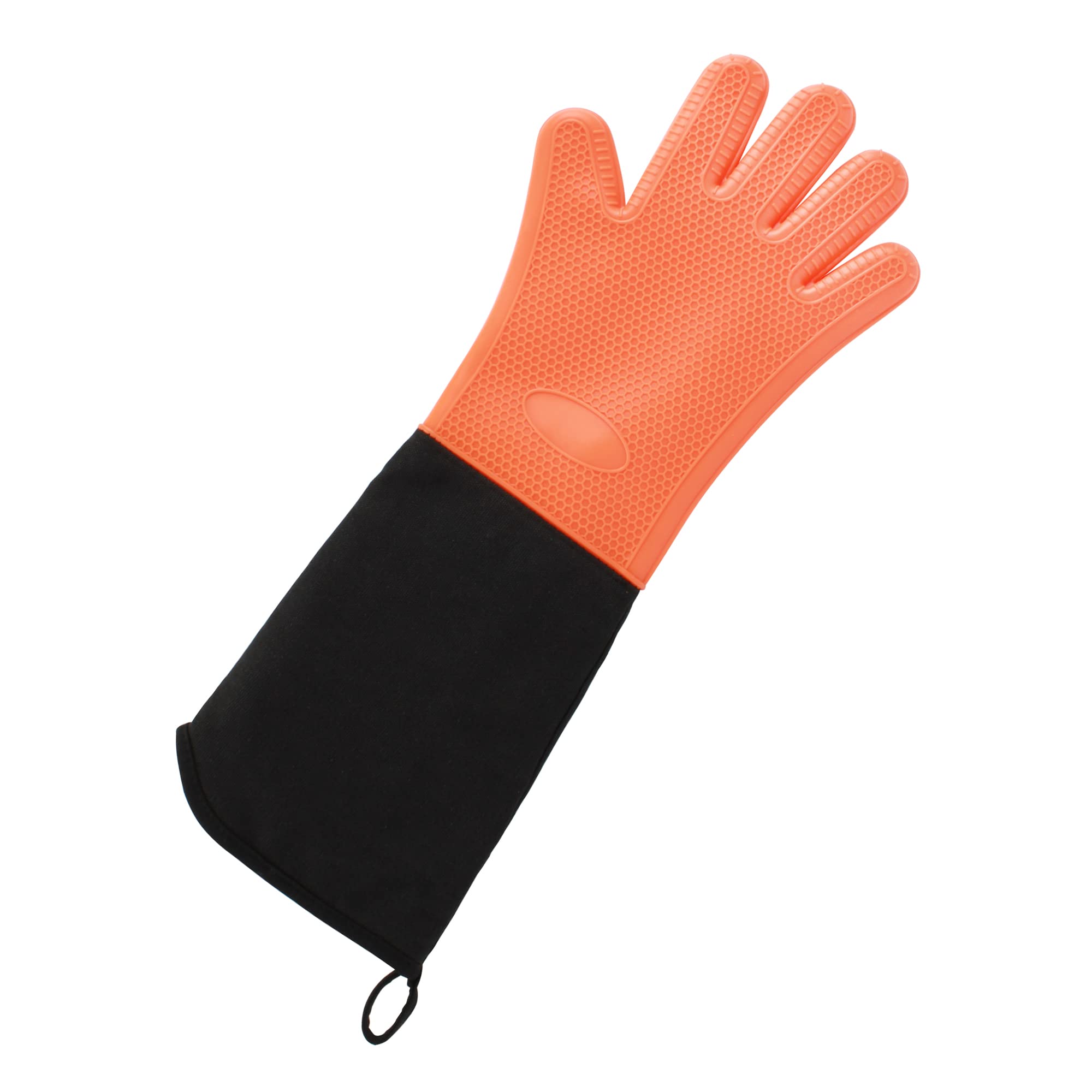 Millya Silicone Professional Heat Resistant Oven Mitts Extra Long Non-slip Kitchen Gloves (Orange) — image 1
