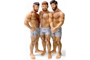 December Diamonds Thruple Bears Figurine Ornament Resin, 3 Men Holding Hands Whimsical Decorative Collectible