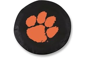 HBS Clemson Tire Cover - Size E10 - (30"x10") on Black Vinyl