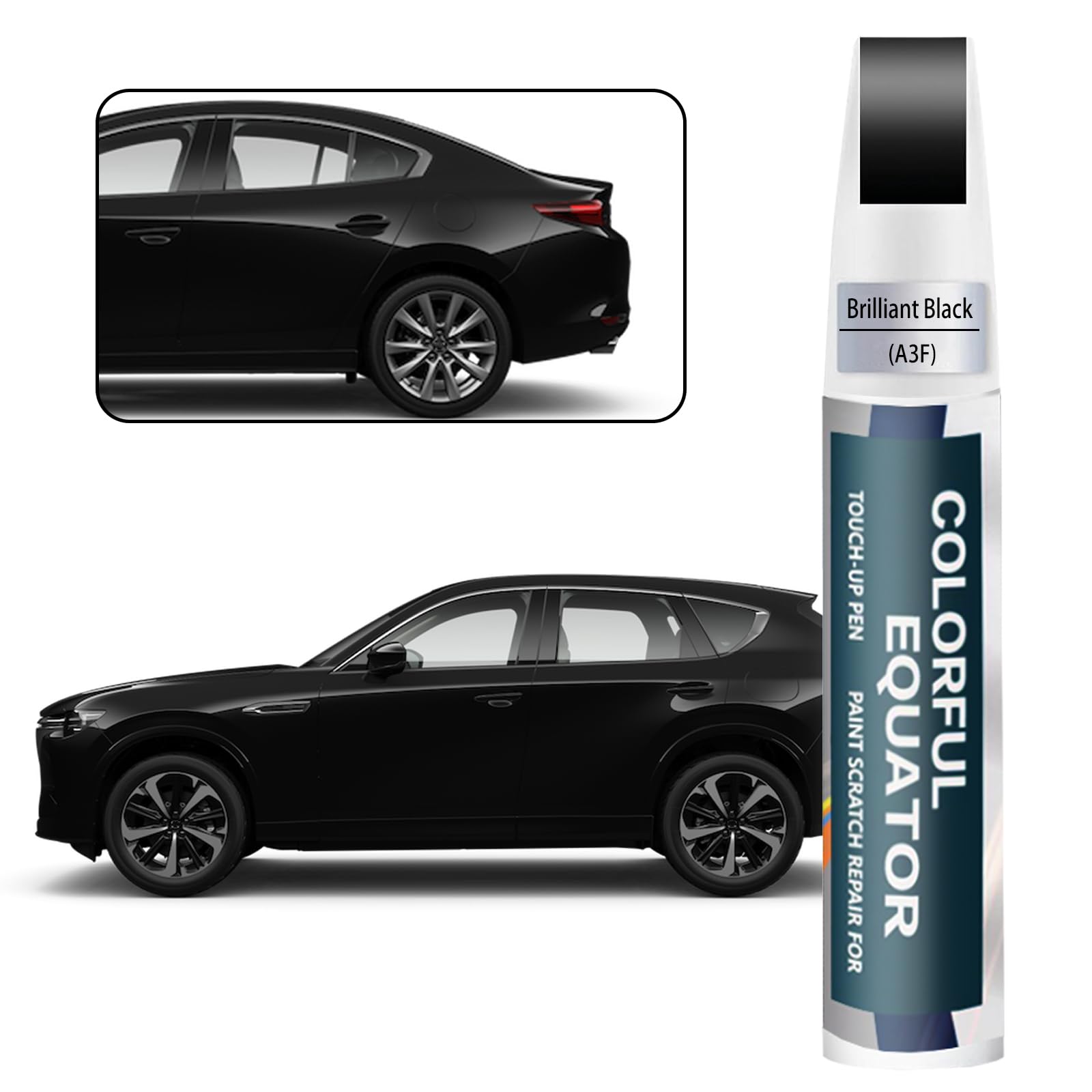A3F Brilliant Black Touch Up Paint for Mazda, Car