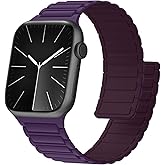 MUIPIK Magnetic Silicone Watch Band Compatible with Apple Watch 44mm 45mm 49mm 46mm 42mm 41mm 40mm 38mm bands Women Men, Soft Sport Strap for iWatch Series11 10 9 8 7 6 5 4,ULTRA3 2,SE3 2 1