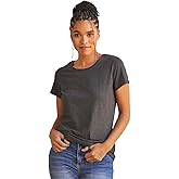 Fair Indigo Women's 100% Organic Pima Cotton Short Sleeve Relaxed Crew Neck T-Shirt