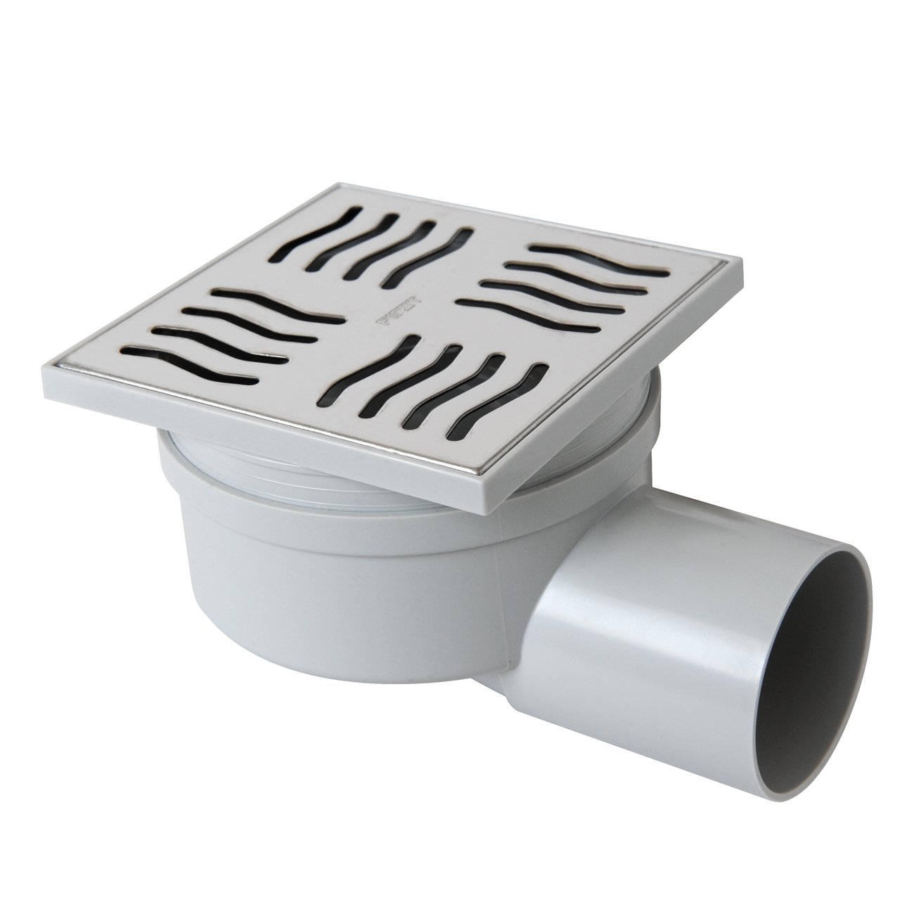 First Plast chabs1040in-y Manhole Cover syphom in ABS with Stainless Steel Grid, Steel, 100 x 100 mm