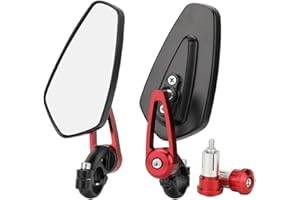 ZHTUNGFL 7/8" Motorcycle Mirrors,Bar End Rear View Mirrors Compatible with Honda Grom,Ducati, Suzuki,Yamaha, Kawasaki and More (RED)