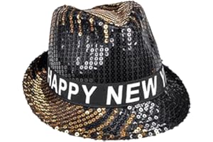 Chochkees Happy New Years Sequin Fedora Metallic Glitter Party Favors