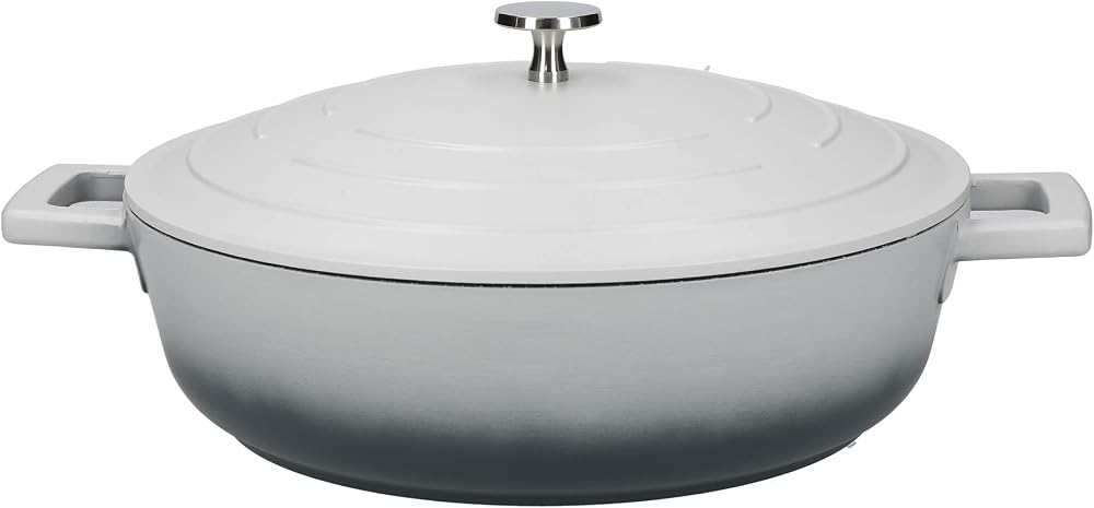 MasterClass Cast Aluminium Shallow Casserole Dish Grey Ombre 28cm 4L Gift Boxed