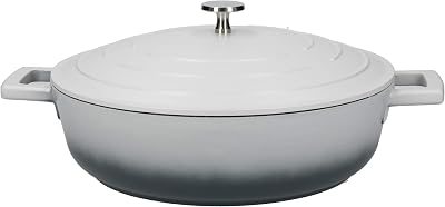MasterClass Cast Aluminium Shallow Casserole Dish Grey Ombre 28cm 4L Gift Boxed