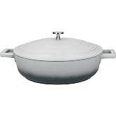 MasterClass MCMSCRD28GRY Shallow Casserole Dish with Lid, Lightweight Cast Aluminium, Induction Hob and Oven Safe, Ombre Grey, 4 Litre/28 cm