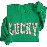 blucagand Lucky Irish Sweatshirt St Patricks Day Sweatshirt For Women
