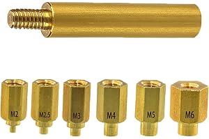 LIKITCOK Heat Set Insert Tips for M2 M2.5 M3 M4 M5 M6 Threaded Inserts, Soldering Tips Works with Hakko FX-888D/Weller SP40NUS/ T18/900M,Press Tool for Plastic 3D Printer Components
