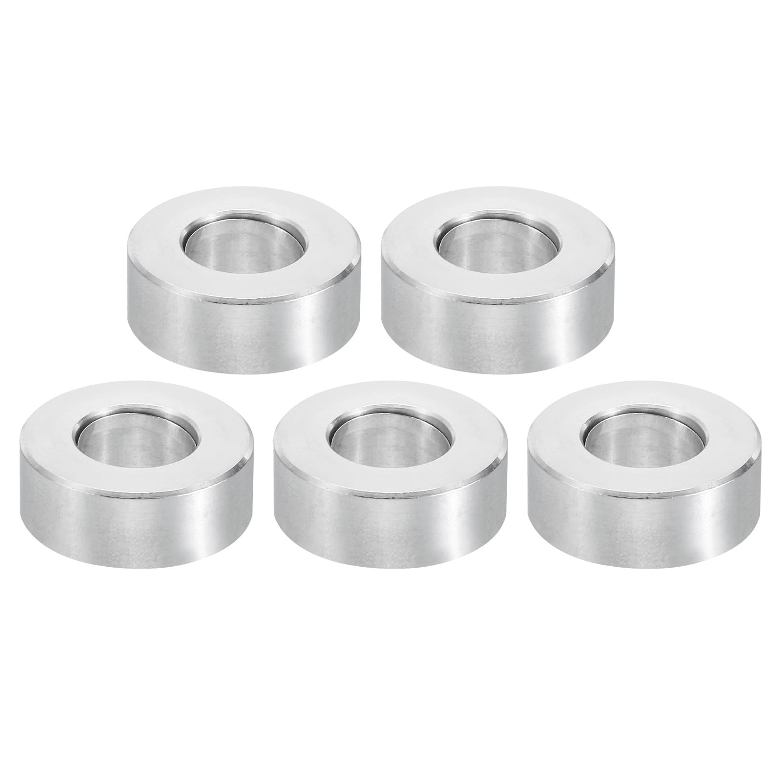 PATIKIL M12 Aluminum Spacers, 5 Pcs Metal Spacer Aluminum 12.5mm ID x 24mm OD x 10mm L Aluminum Spacer Screw Standoff Round for 1/2inch or M12 Screw Bolts
