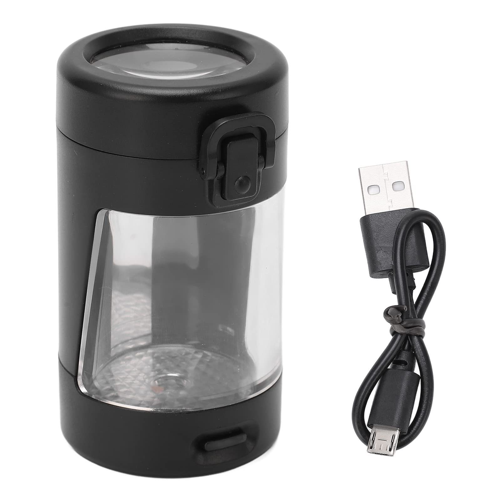 Atyhao Smell Proof Container Black Luminous Portable Mini Spice Jar with USB Cable Durable, Multipurpose, Travel Friendly, ATYHAOWKTOVDAN4G