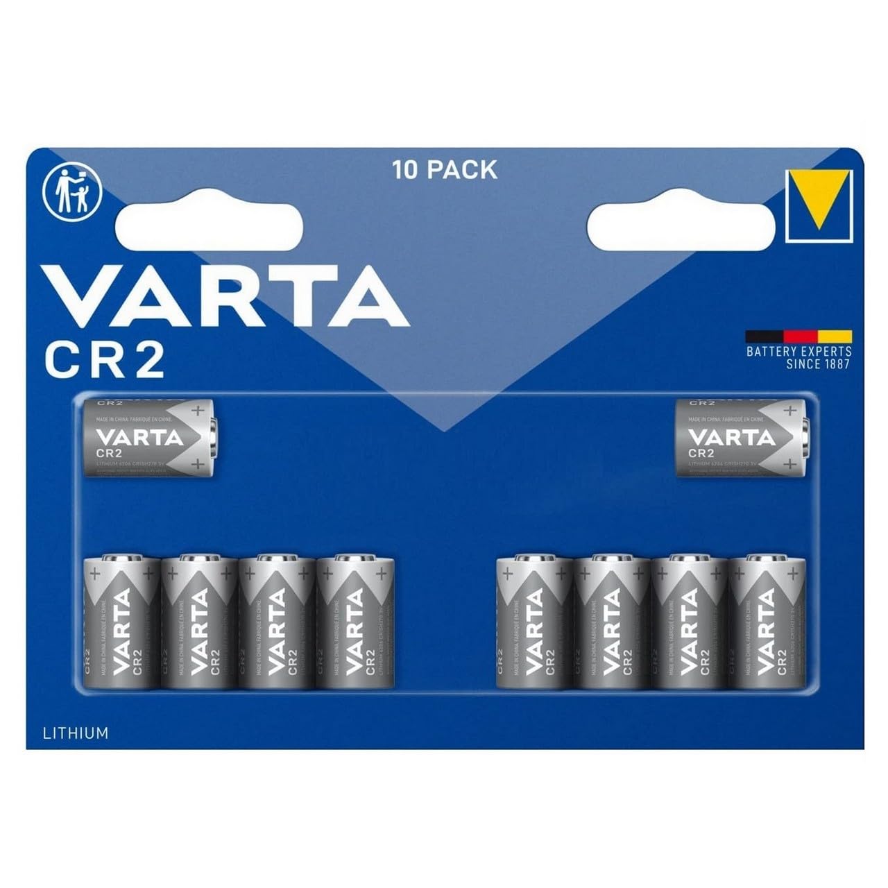 Varta CR2 / CR 15H270 3V Lithium Battery - Pack of 10