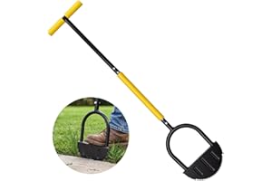 ASULUPHY Manual Lawn Edger Tool, 41-Inch Lawn Edger with Sharp Serrated Teeth, Half Moon Garden Edgers, 9-Inch Wide Non-Slip 
