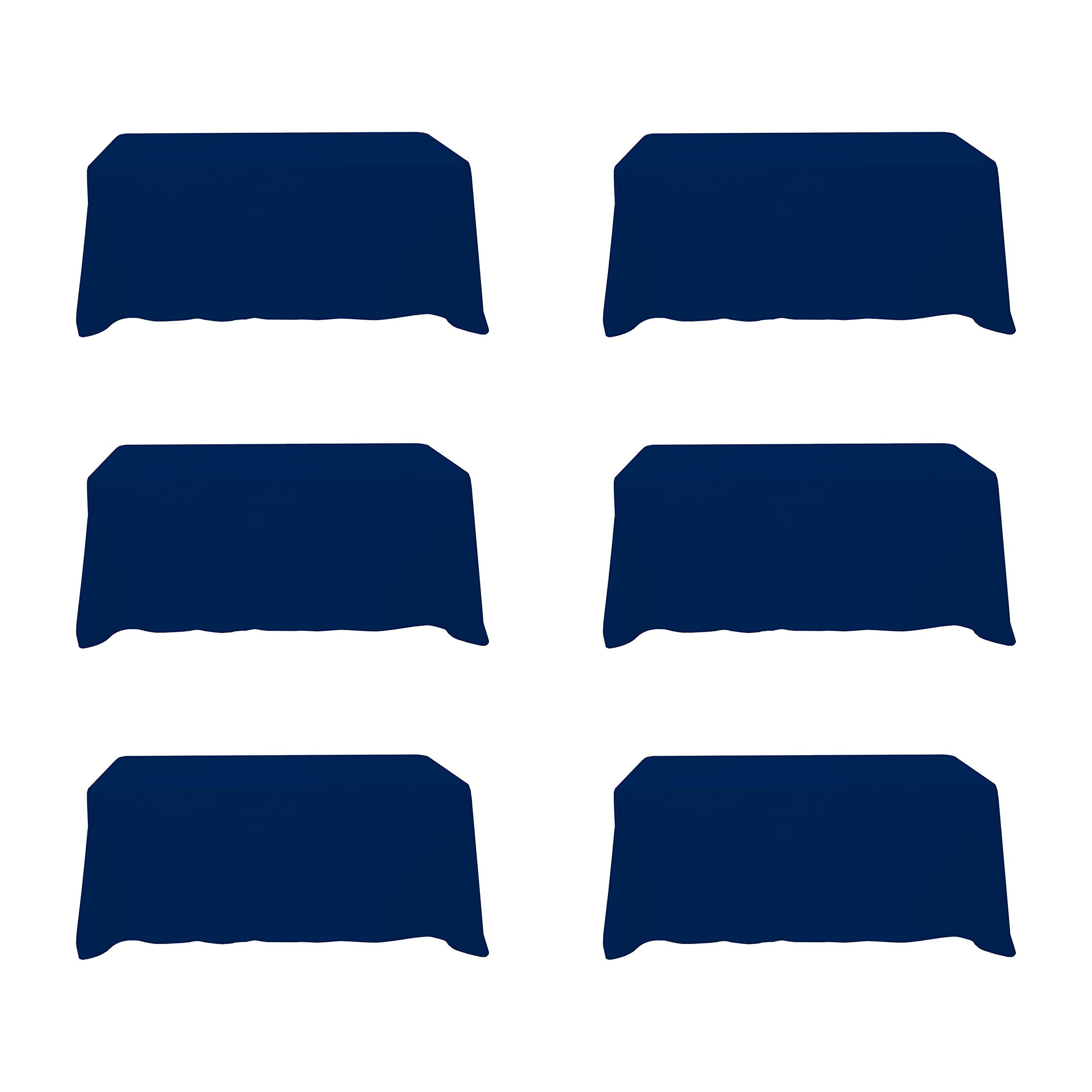Photo 1 of BRILLMAX 6 Pack Navy Blue Tablecloths 90 x 132 Inch for 6ft Rectangle Tables - 150 GSM Polyester Fabric, Floor Length Drop, Water, Stain & Wrinkle Resistant Cloth Cover for Wedding Reception Banquet