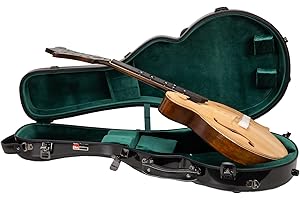 Crossrock Mandola Case for Gibson A & F Style and Eastman F Style | 100% Fiberglass Hardshell, TSA Lock, Detachable Backpack 
