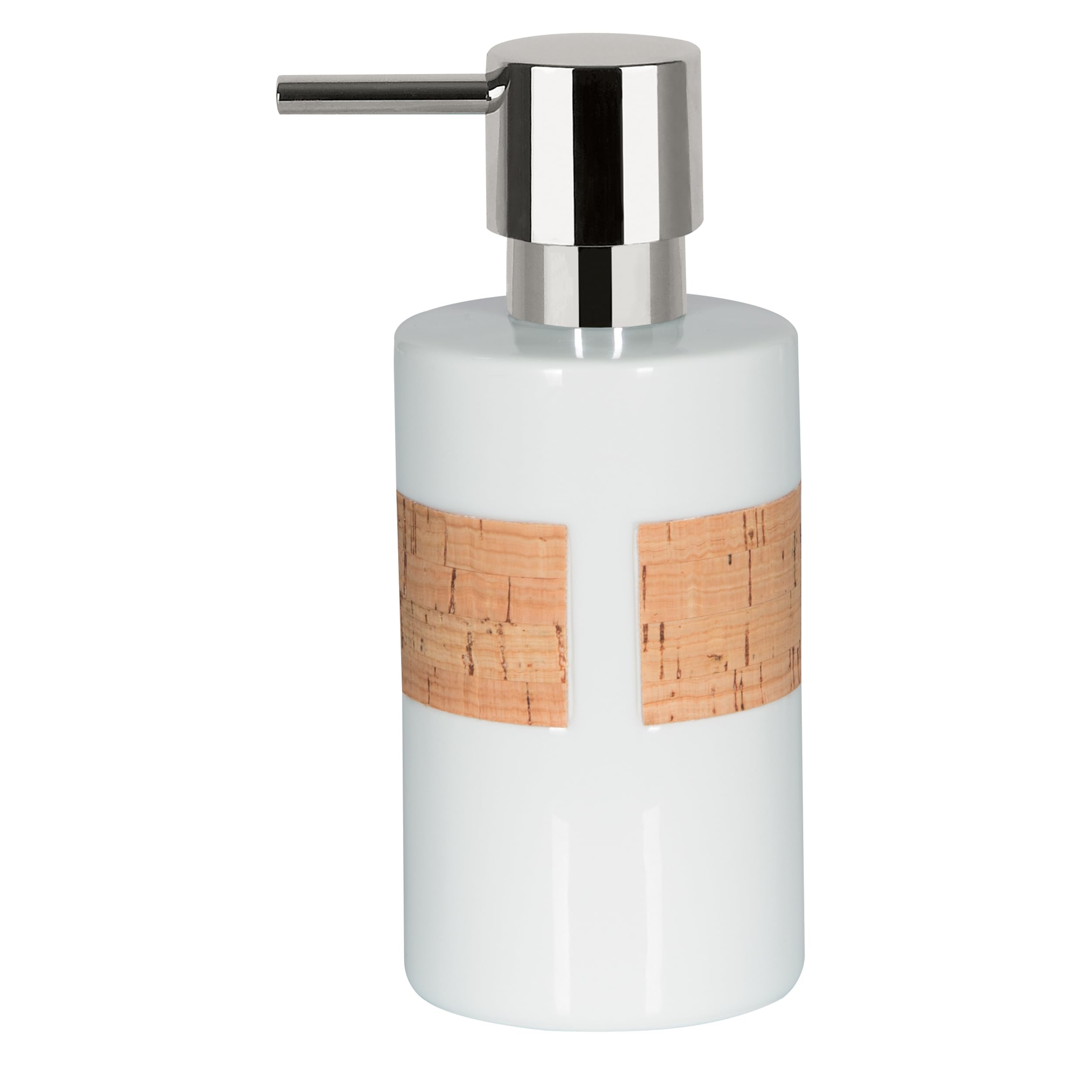 Spirella Tube Nature Soap Dispenser, Stone, White/Cork
