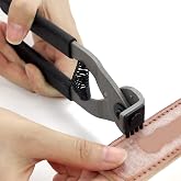 Leather Punch Tool Silent Pliers, 6.7in Handheld Leather Hole Punch Tool with 0.15in Head, DIY Leather Art Craft Hole Punch Stitching Hand Pliers for Belts Straps Saddles Shoes (4mm-4 Teeth)