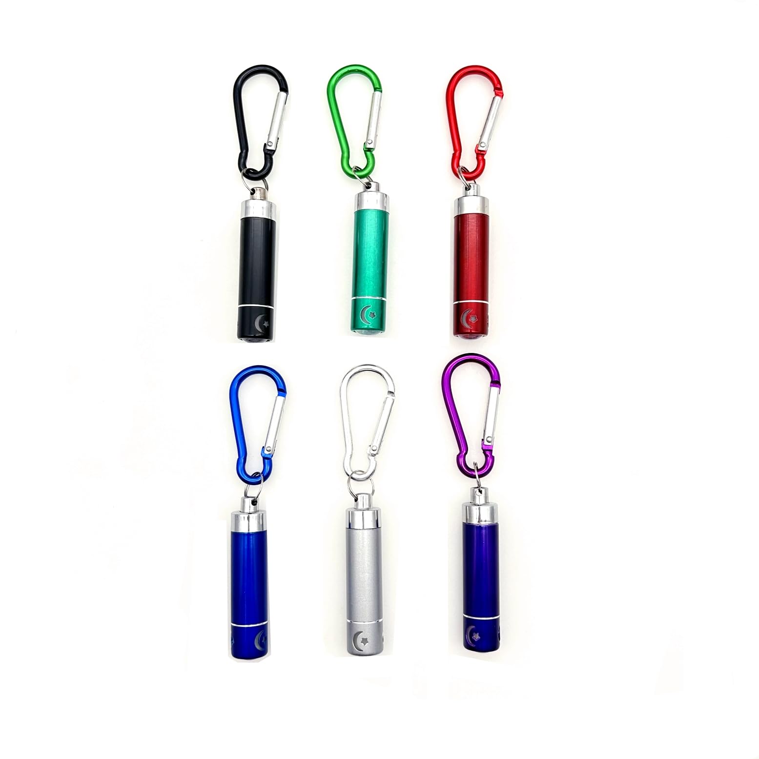 JZK 6 x Colorful mini LED Key Ring Pocket Torch, Small Keyring Torches Flashlight Portable flashlights for Kids Men and Women for Camping Hiking Traveling Cycling and Night Lighting