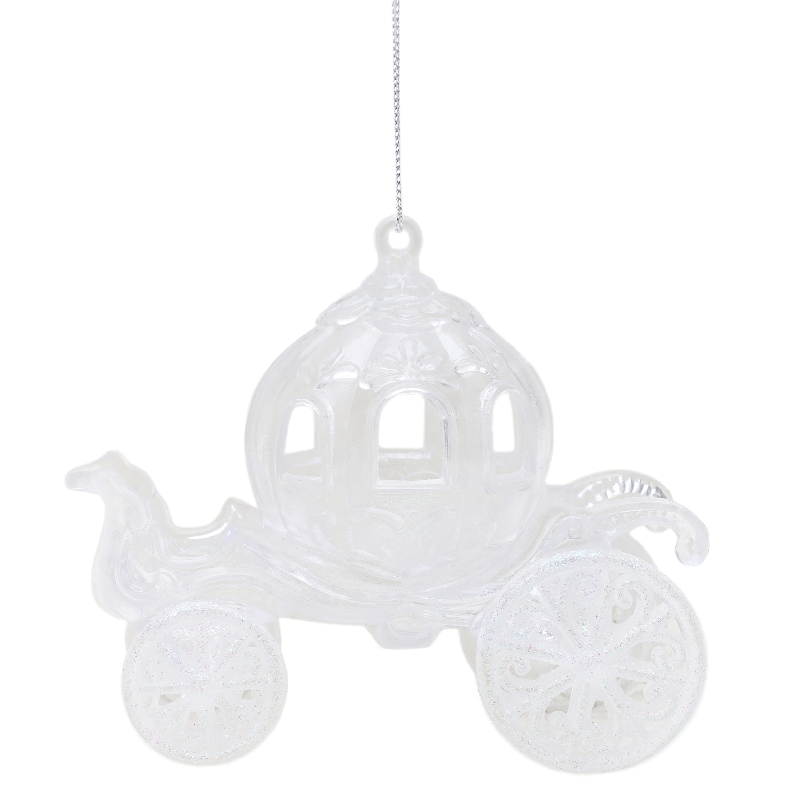 Christmas Concepts® 10cm Glitter Decorated Princess Carriage Decoration (IRIDESCENT, 1)