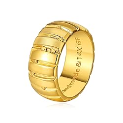 MYEARS Women Ring Gold Pumpkin Chunky Croissant