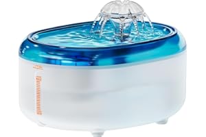 WOPET 2.1L Automatic Cat Water Fountain with LED Light, Ultra Silent - Ideal for Cats, Dogs, Multiple Pets, BPA-Free, Blue-White