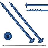 Bobibbi Pocket Hole Screws #8x2-1/2, Coarse Thread Wood Screws 100Pcs, Washer Head with Square Drive, 150MM Drive Bit Included