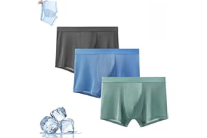 Henlvie Ice Boxer Pro for men, Nuvellor Ultra Comfortable Premium Silk Underwear,Breathable Seamless Cooling Boxer Briefs