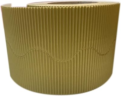 3 Ace Crafts Corrugated Border Roll 57mm x 15m Gold Scalloped Edge