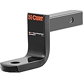 CURT 45027 Class 1 Trailer Hitch Ball Mount, Fits 1-1/4-Inch Receiver, 2,000 lbs, 3/4-Inch Hole, 3-1/4-Inch Drop, 2-5/8-Inch Rise, Gloss Black Powder Coat
