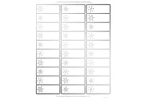 HORTENSE B. HEWITT Silver Foil Snowflake Address Labels / Gift Tags - 120 Labels