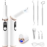 Plaque Remover for Teeth with LED Light, USB Rechargeable Oral Cleaner | 90&deg; Rotating Cleaning Head, 8 Intensity Levels, UV Sanitizing Storage Compartment, 2 Replacement Heads, IPX6 Waterproof