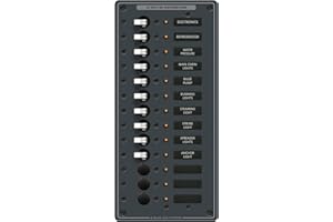 Blue Sea Systems 8376 Panel DC 10 Switch/3 Blank DC 13 Position, Black, Small