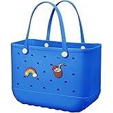 Beach Bag Rubber Tote Bag - Waterproof Travel Bag for Women Washable Tote Bag Handbag for Sports Beach Market Pool