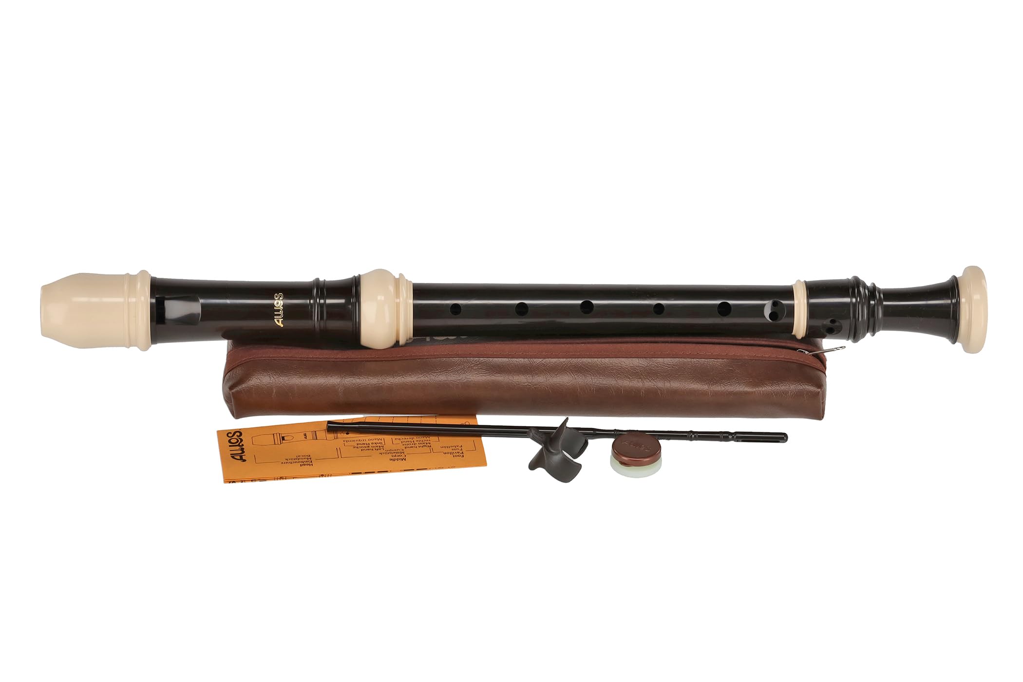 Aulos F-Alt Recorder Symphony 509B, flute (baroque fingering, complete with bag, wiper, grease box and fingering chart, synthetic resin), dark brown