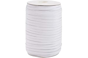 Pandahall 200 Yards Elastic Bands 1/4 inch Flat Width Stretchy Braided Elastic Cords for DIY Jewelry Making Sewing and Crafti